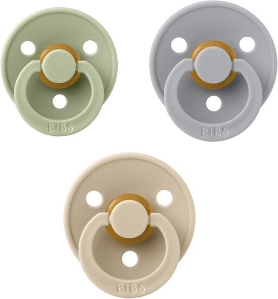 Bibs fopspeen 6-18 maand set 3 stuks Cloud,Vanilla en Sage maat 2 van Bibs