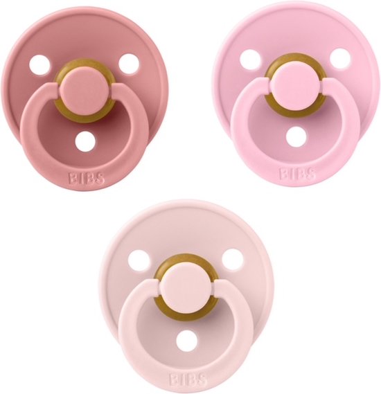 Bibs fopspeen 6-18 maand set 3 stuks Dusty Pink,Blossom en Baby Pink maat 2 van Bibs