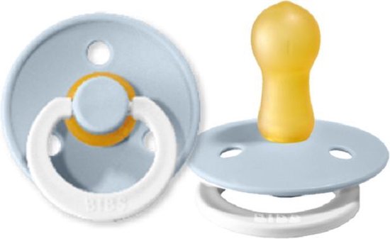 BIBS Fopspeen 6-18 maanden Glow in the Dark Baby Blue | Maat 2 | T2 | (1 stuk) van Bibs