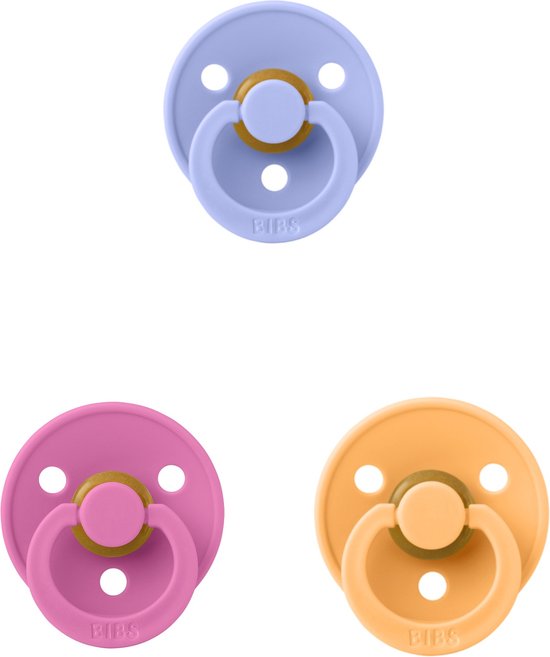 Bibs fopspeen 6-18 maanden set 3 stuks Bubblegum,Hush en Sunkissed maat 2 van Bibs