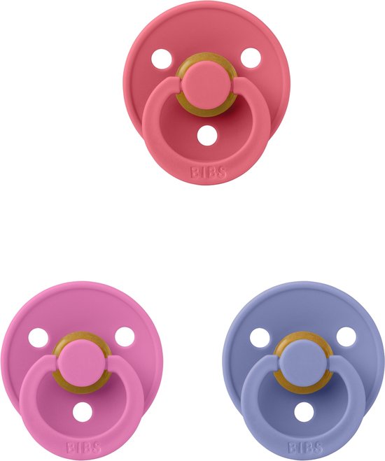Bibs fopspeen 6-18 maanden set 3 stuks Bubblegum,Peri en Coral maat 2 van Bibs