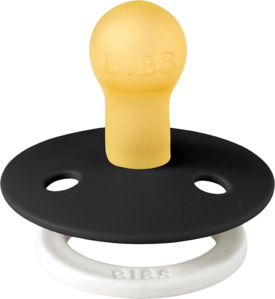 Bibs Fopspeen Flow Pack Round Black Glow Size 3 van Bibs