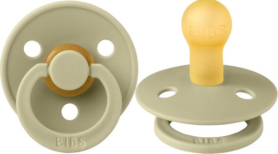 Bibs Fopspeen Latex Round 6-18mnd Khaki van Bibs
