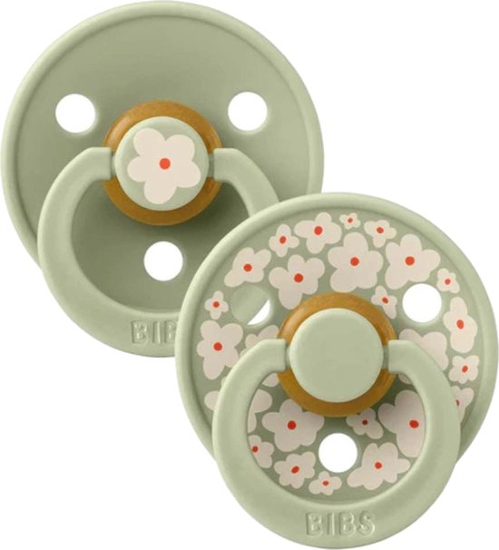 Bibs Fopspeen Latex Studio Jasmin Sage Mix Size 1 (2-Pack) van BIBS