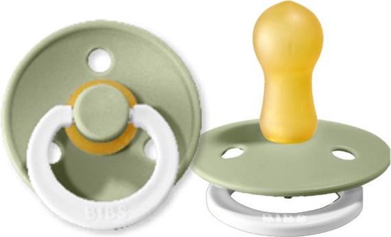 Bibs fopspeen - maat 1 0-6 maanden - 1 stuk - Glow in the Dark Sage van Bibs