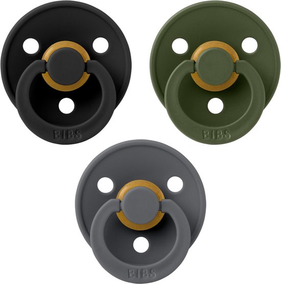 Bibs fopspeen - maat 1 0-6 maanden - 3 stuks - hunter green - iron - black van Bibs