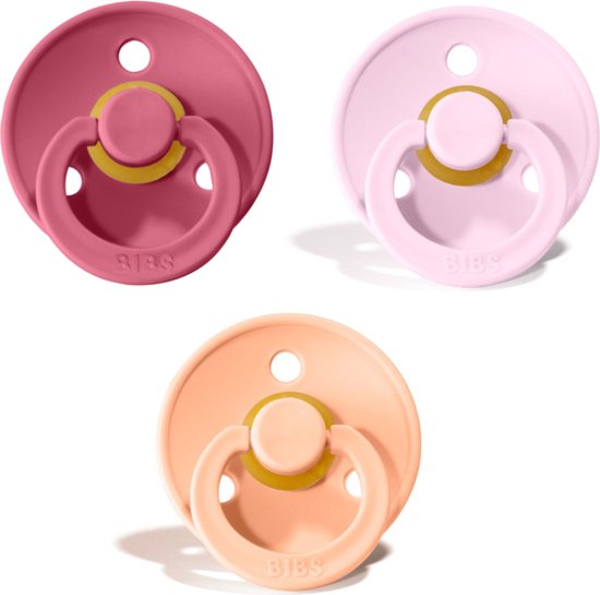 Bibs fopspeen - maat 2 6-18 maanden - 3 stuks - Coral, Peach, Baby Pink van Bibs