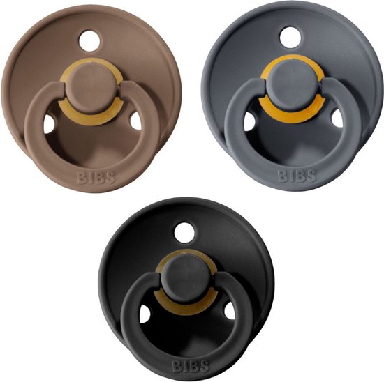 Bibs fopspeen - maat 3 - 18-24 maanden - 3 stuks - dark oak - iron - black van Bibs