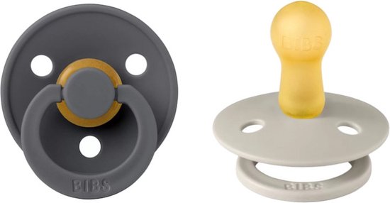 Bibs Fopspeen Round Sand / Iron Size 1 (2 stuks) van Bibs