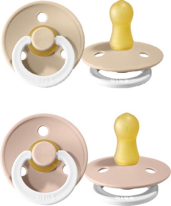 BIBS fopspeen set van 2 - VANILLA GLOW + BLUSH GLOW - Maat 1 - T1 Leeftijd: 0-6 maanden van Bibs