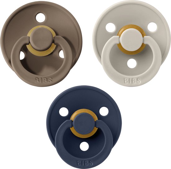 Bibs - Fopspenen - Dark Oak, Deep Space & Sand - Maat 2 - 6-18 mnd - 3 stuks van Bibs