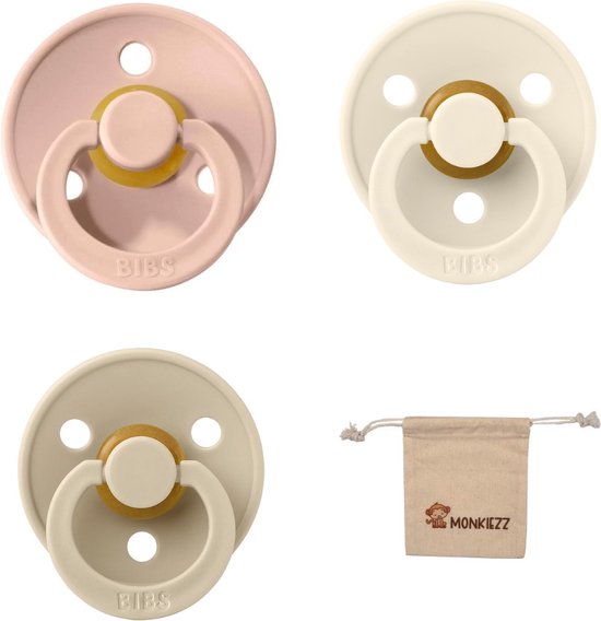 BIBS Fopspenen - Maat 2 6-18 maanden - Latex – Vanilla – Ivory– Blush van Bibs