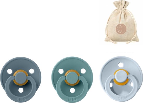 BIBS fopspenen T1 + speenzakje BolleToet - petrol, island sea, baby blue - 0-6 maanden van Bibs