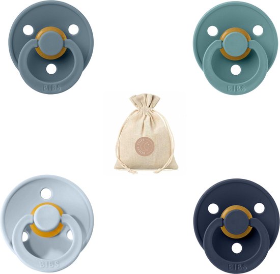 BIBS fopspenen T2+ speenzakje BolleToet - baby blue, petrol, island sea, deep space - 6-18 maanden van Bibs