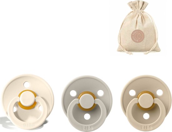 BIBS fopspenen T3 + speenzakje BolleToet - Vanilla, Sand en Ivory - 18+ maanden van Bibs