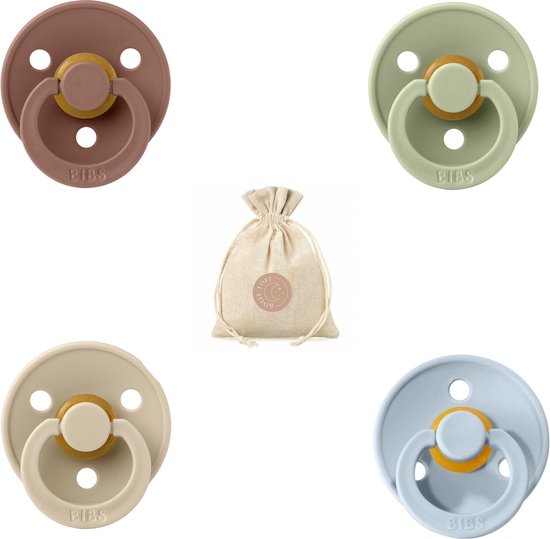 BIBS fopspenen T3 + speenzakje BolleToet - woodchuck, sage, baby blue, vanilla - 18+ maanden van Bibs