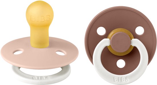 BiBs Glow In The Dark Fopspeen - Rond - 2 Stuks - 6-18 Mnd - Blush/Woodchuck van BIBS