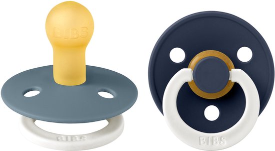 BiBs Glow In The Dark Fopspeen - Rond - 2 Stuks - 6-18 Mnd - Petrol/Deep Space van BIBS