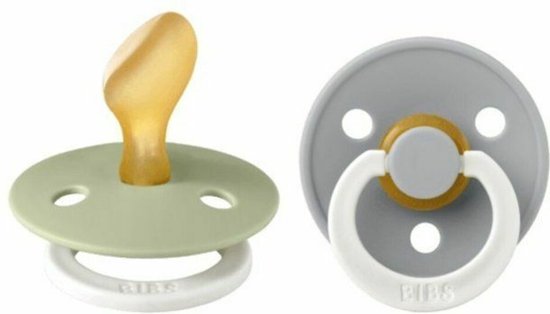 BiBS - Glow in the Dark - Maat 1 - Fopspeen - Anatomisch - Sage Glow / Cloud Glow van Bibs