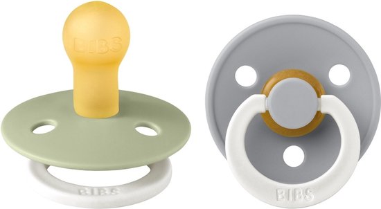 BiBS - Glow in the Dark - Maat 1 - Fopspeen - Symmetrisch - Sage Glow / Cloud Glow van Bibs