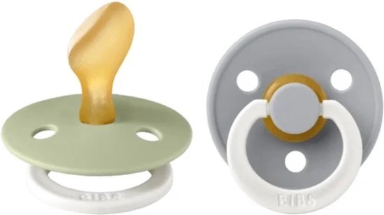 BiBS - Glow in the Dark - Maat 2 - Fopspeen - Anatomisch - Sage Glow / Cloud Glow van Bibs