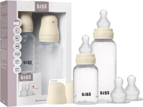 Bibs Grow and Flow Flessenset - 150 ml/270 ml - Silicone - Ivory van Merkloos