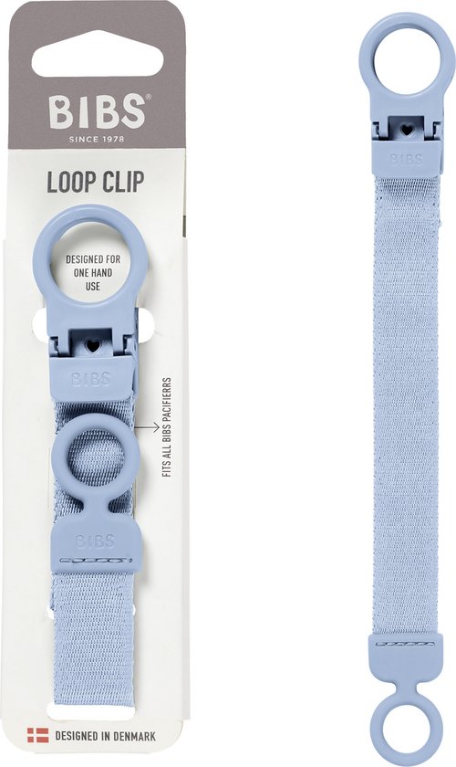 BIBS Lus-speenclip - Soepele, veilige bediening met één hand, past op alle BIBS en de meeste merken, machinewasbaar, slank profiel voor comfort, leeftijd 0+ - Dusty Blue