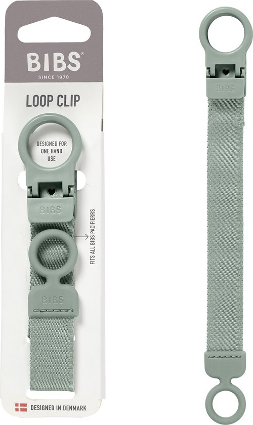 BIBS Lus-speenclip - Soepele, veilige bediening met één hand, past op alle BIBS en de meeste merken, machinewasbaar, slank profiel voor comfort, leeftijd 0+ - Sage
