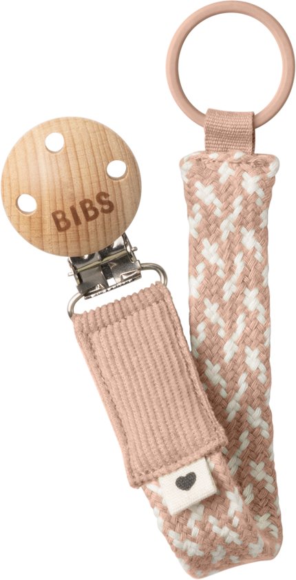 BIBS Pacifier Braid (speenkoord) - Blush / Ivory van Bibs