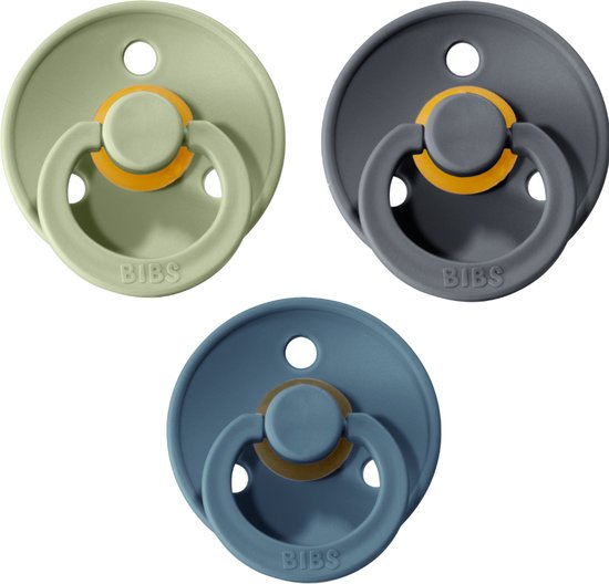 Bibs Speen Set 6 18 Maanden | Fopspeen Set 3 Stuks | Sage, Petrol, Iron van Bibs