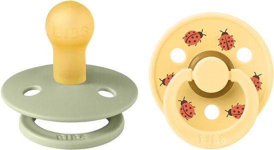 BiBs Studio Colour Fopspeen - Rond - 2 Stuks - 18+ Mnd - Ladybug Sage Mix van Merkloos