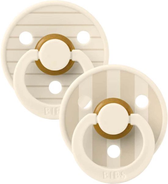 BiBs Studio Pin Fopspeen - 0-6 Mnd - 2 Stuks - Ivory Vanilla Mix van BIBS