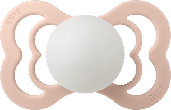 BIBS Supreme Fopspeen - Maat 2 6-18 maanden - Silicone – Glow in the dark Blush van Bibs