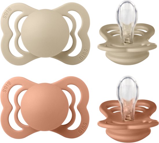 BIBS Supreme Siliconen Vanilla & Peach maat 1 0-6 maanden van Bibs