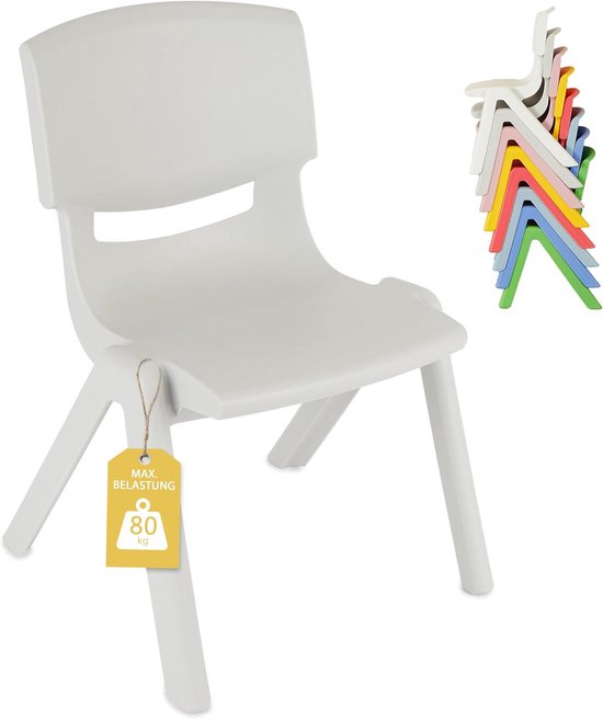 Bieco High chair up to 80 kg, stackable and tilt-resistant, for indoor and outdoor use, high chair, children's bench for children, high chair for toddlers, children's table with chairs, stool for