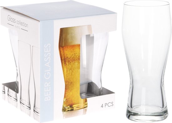 Bierglas 400ml Set 4 Stuks van Merkloos