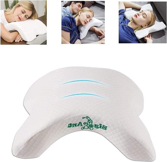 Big Ant Traagschuim kussen - nekkussen boog U-vormig - zacht slaapkussen met hoofdbescherming - ter bescherming van hand en nek - afneembaar van BIG