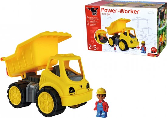 BIG-Power-Worker Dumper + Figuur - Zandbak - Speelgoedvoertuig van BIG