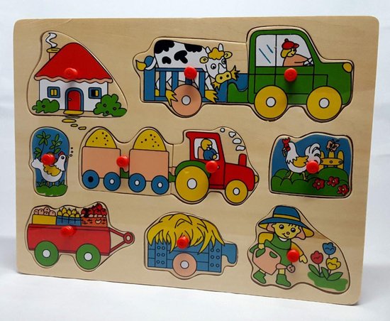 Big Tree Vormenpuzzel Boerderij Junior 30 X 22 Cm Hout 9-delig van Big.