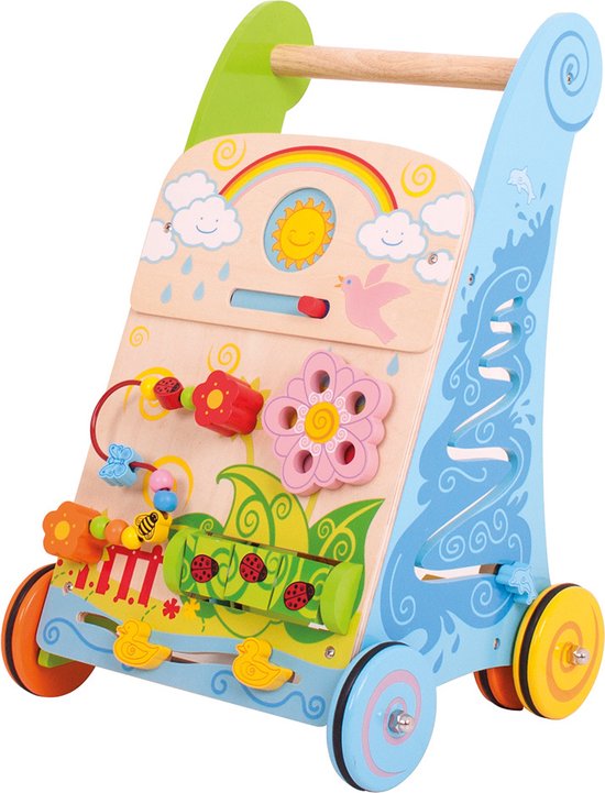 Bigjigs Baby - Activiteiten Loopwagen 'Bloemen' van Bigjigs