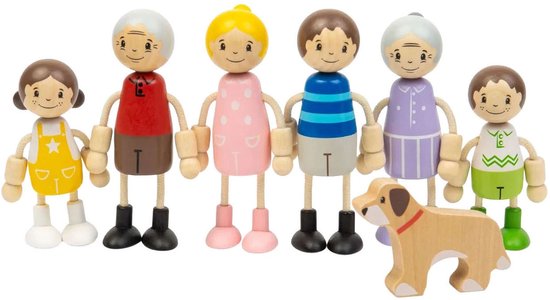 Bigjigs Houten Poppenhuis Familie - 7dlg.