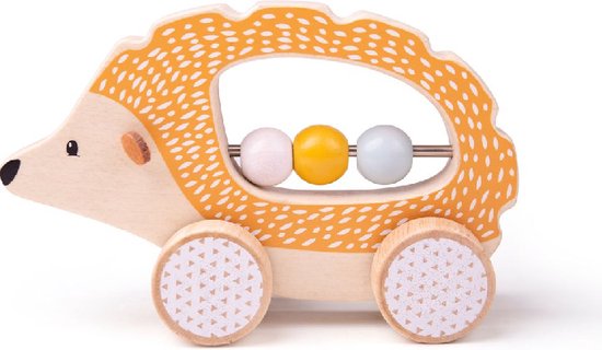 BigJigs Houten Speelfiguur - Egel - Rollend Speelgoed - Helpt met Tellen van Bigjigs