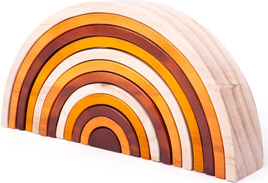 Bigjigs Natuur Houten StapelRegenboog Groot van BIG