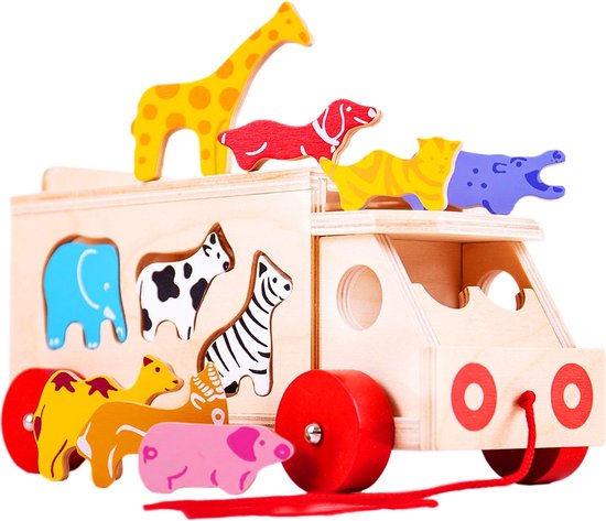 Bigjigs - vormenwagen - Dieren van Bigjigs