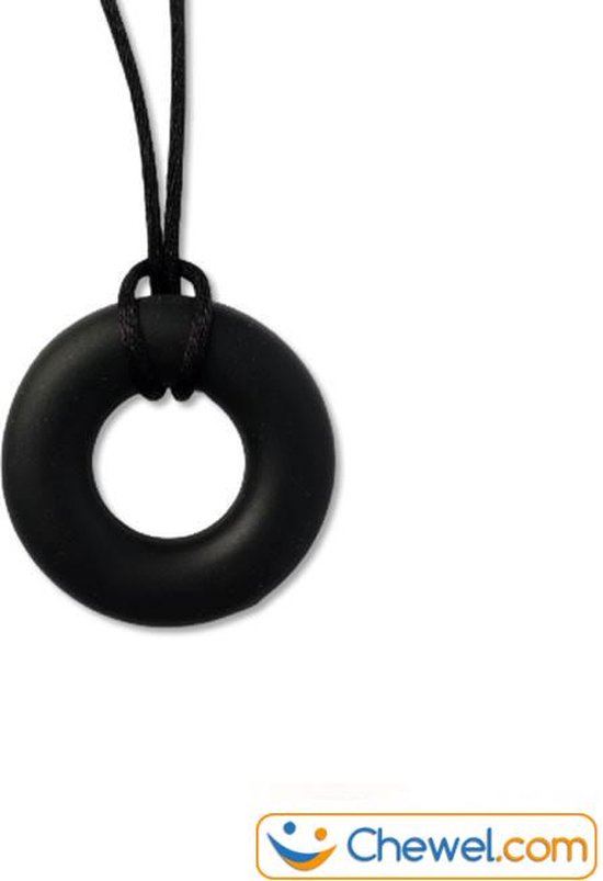 Bijtketting Basic Ring - Subtiel - Zwart - Chewel ® van Chewel®