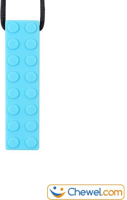 Bijtketting Bouwblokje Kauwketting - bouwblok Blauw - Chewel ® van Chewel®
