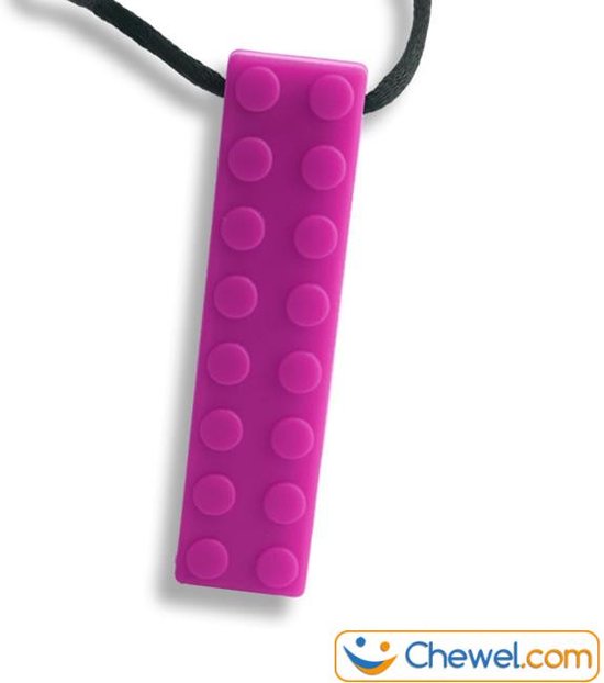 Bijtketting Bouwblokje Kauwketting | Bouwblokje | Diverse kleuren | Paars | Chewel ® van Chewel®