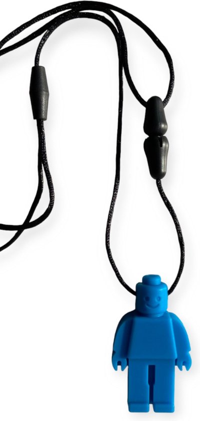 Bijtketting | Bouwpoppetje | Blauw | Vanaf 3 jaar! van Merkloos
