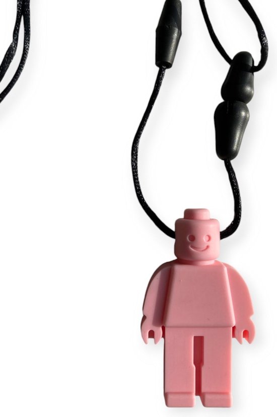 Bijtketting - Bouwpoppetje - Roze - Vanaf 3 jaar! van Merkloos