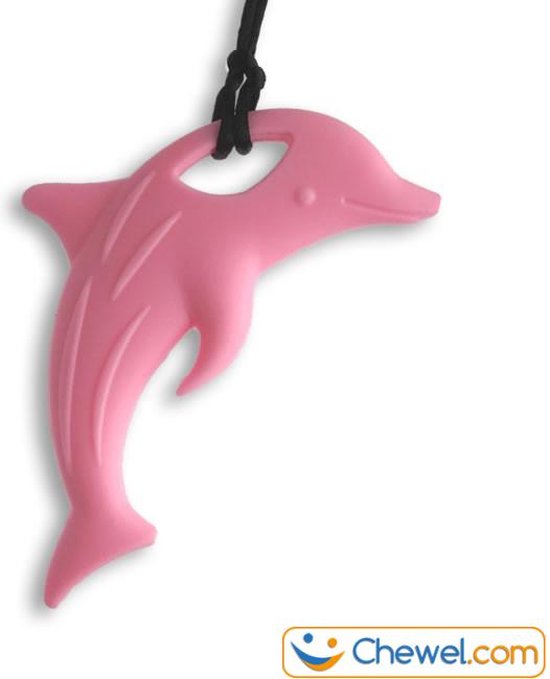 Bijtketting - Dolfijn Happy Flipper - roze - Chewel ® van Chewel®